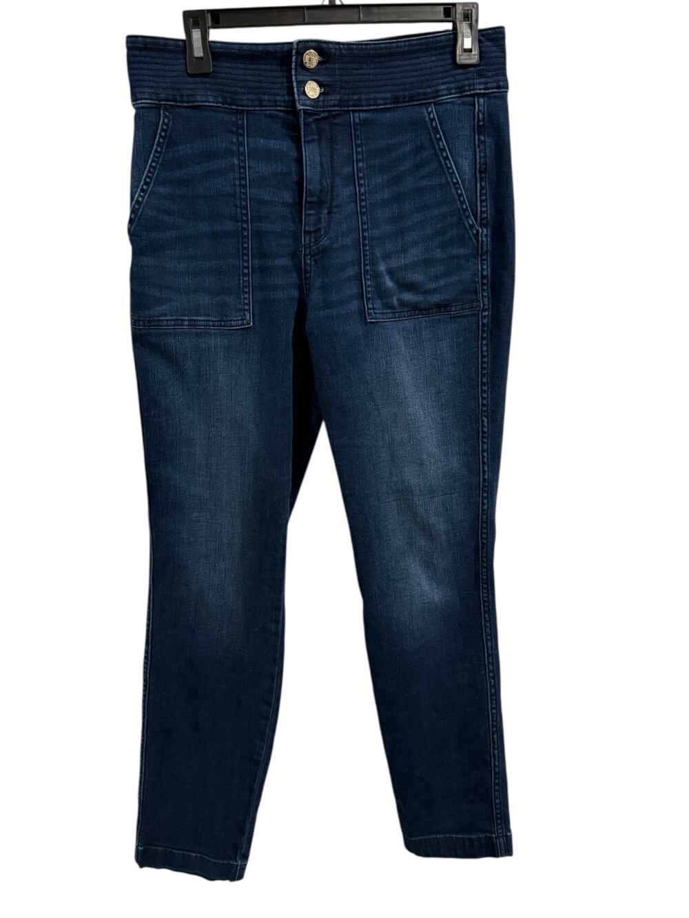 WHBM Extra High Rise Slim Sz 10 Everyday Soft Utility Pocket Jeans Comfort EUC